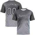 Custom Steel Gray Gray-Black Diagonal Color Block Classic Performance T-Shirt
