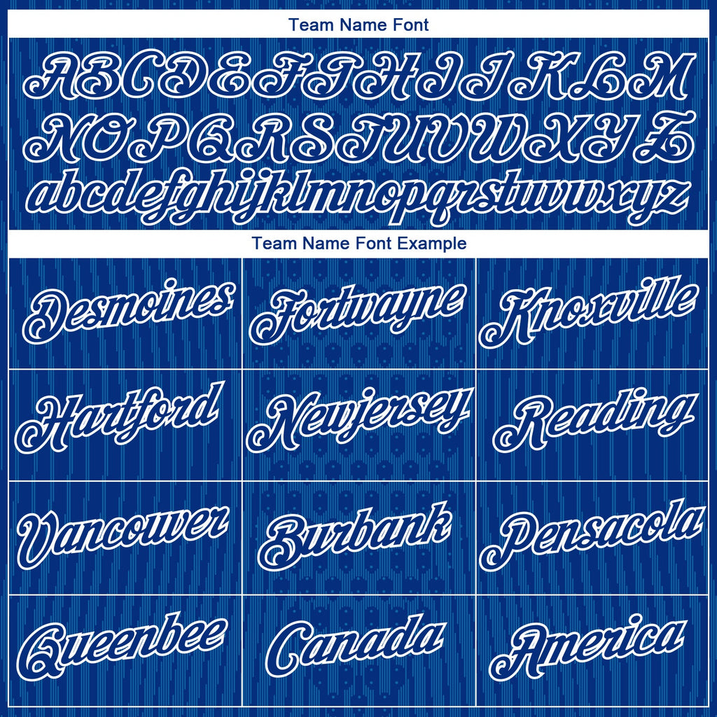 Custom Royal Blue-White Pixel Vertical Stripe Hexagon Performance T-Shirt